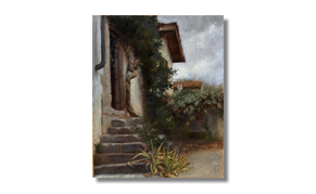 Kamille Corry, 'Stone Steps, Villa Palmerino', Oil on Board